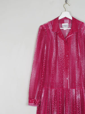 Vintage Dress Pink Semi Sheer Drop Waist M/L - The Harlequin