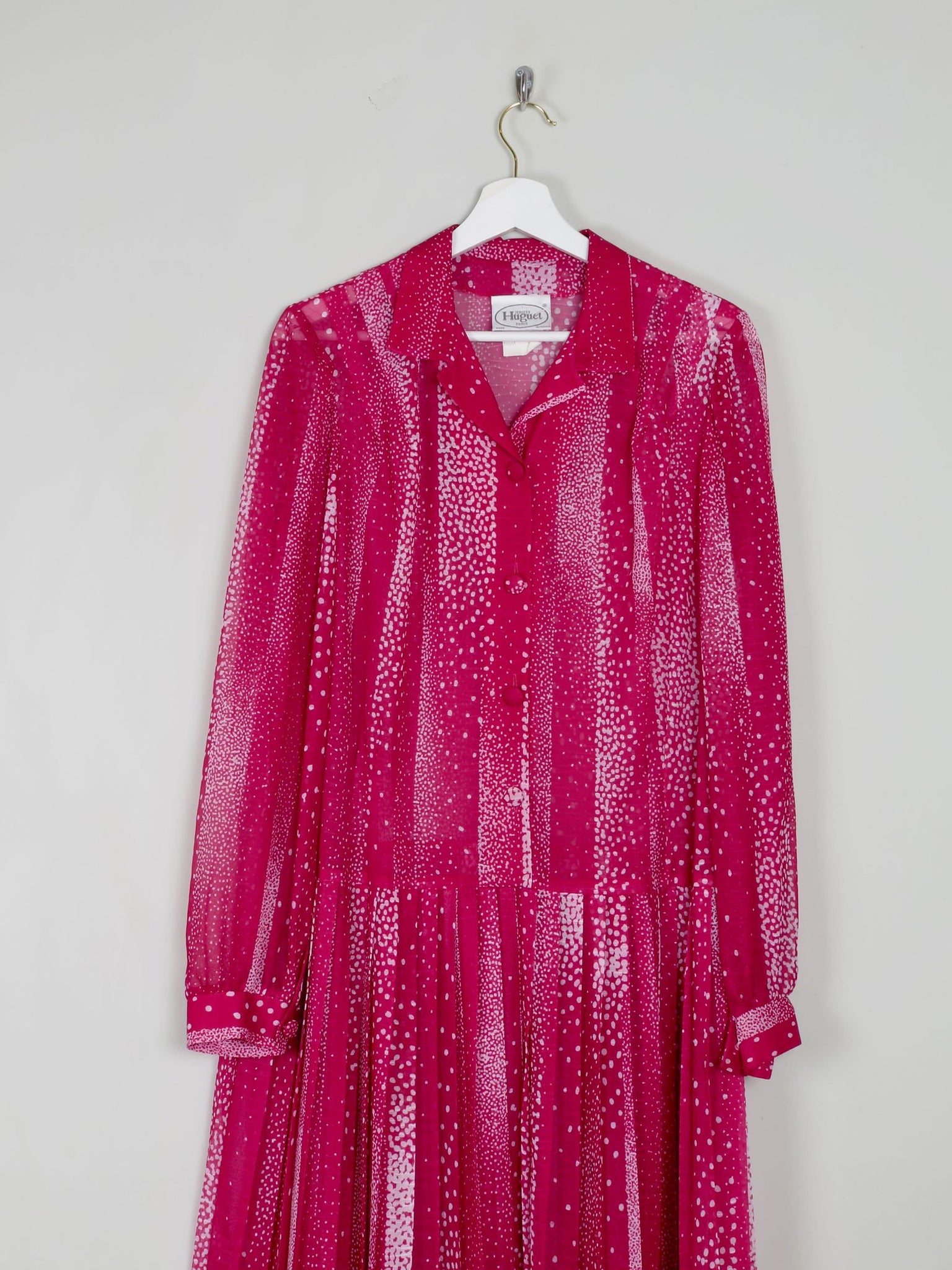 Vintage Dress Pink Semi Sheer Drop Waist M/L - The Harlequin