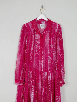 Vintage Dress Pink Semi Sheer Drop Waist M/L - The Harlequin