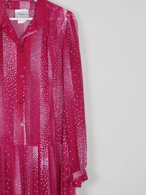 Vintage Dress Pink Semi Sheer Drop Waist M/L - The Harlequin