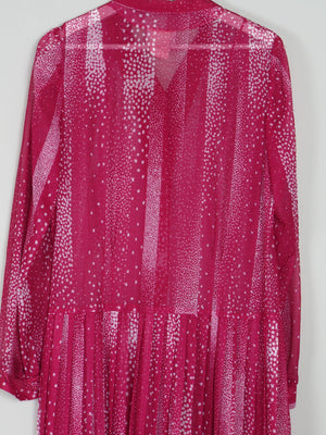 Vintage Dress Pink Semi Sheer Drop Waist M/L - The Harlequin