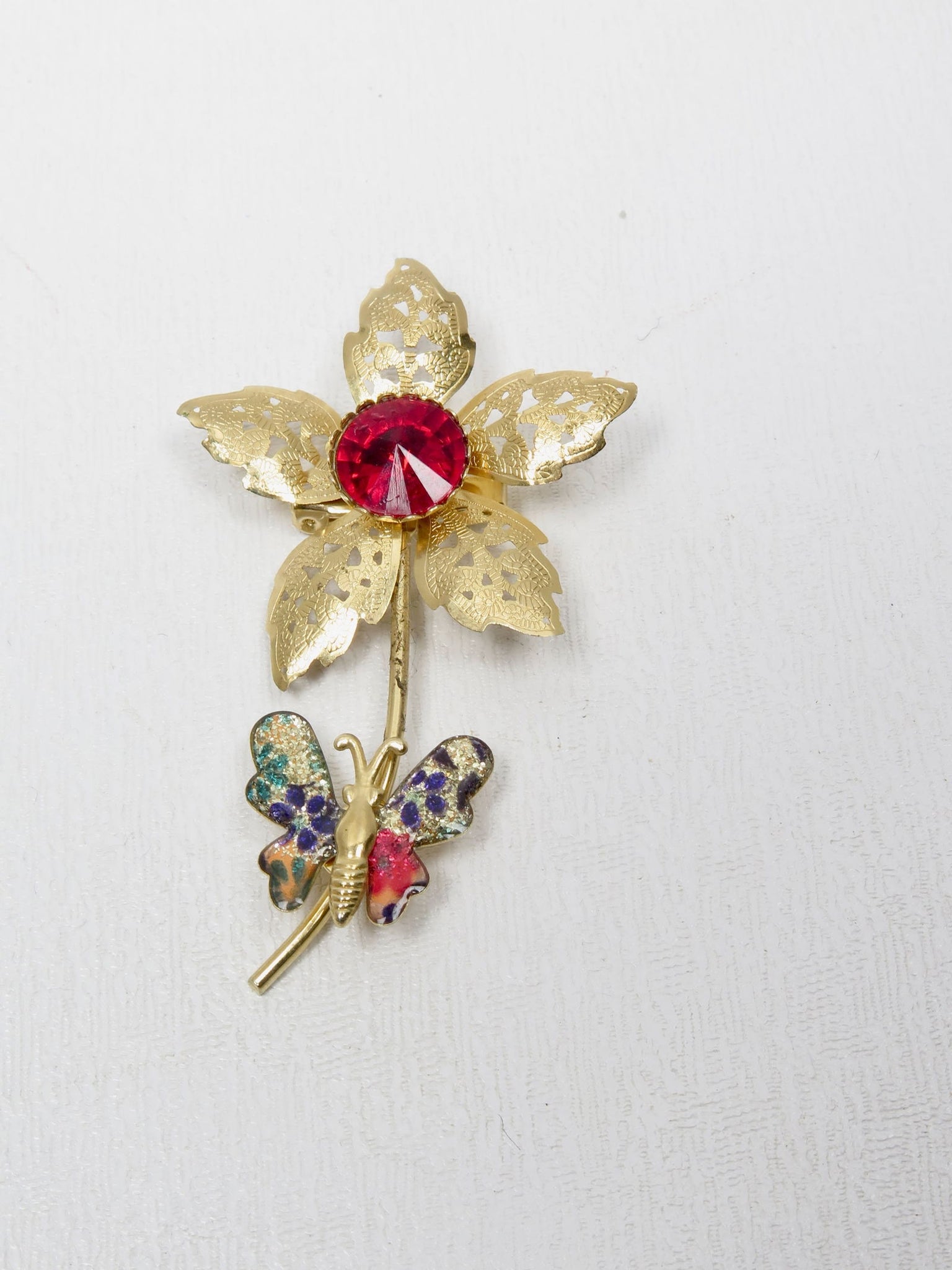 Vintage Floral Brooch - The Harlequin