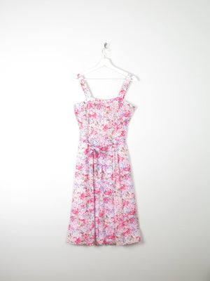 Vintage Floral Printed Pink Summer Dress 10 - The Harlequin