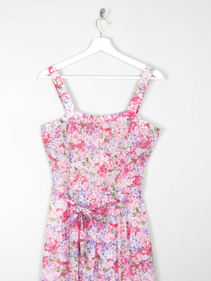 Vintage Floral Printed Pink Summer Dress 10 - The Harlequin