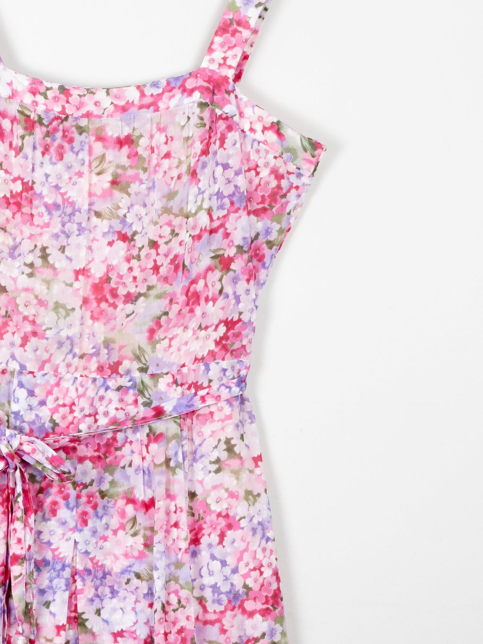 Vintage Floral Printed Pink Summer Dress 10 - The Harlequin