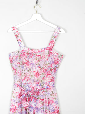 Vintage Floral Printed Pink Summer Dress 10 - The Harlequin
