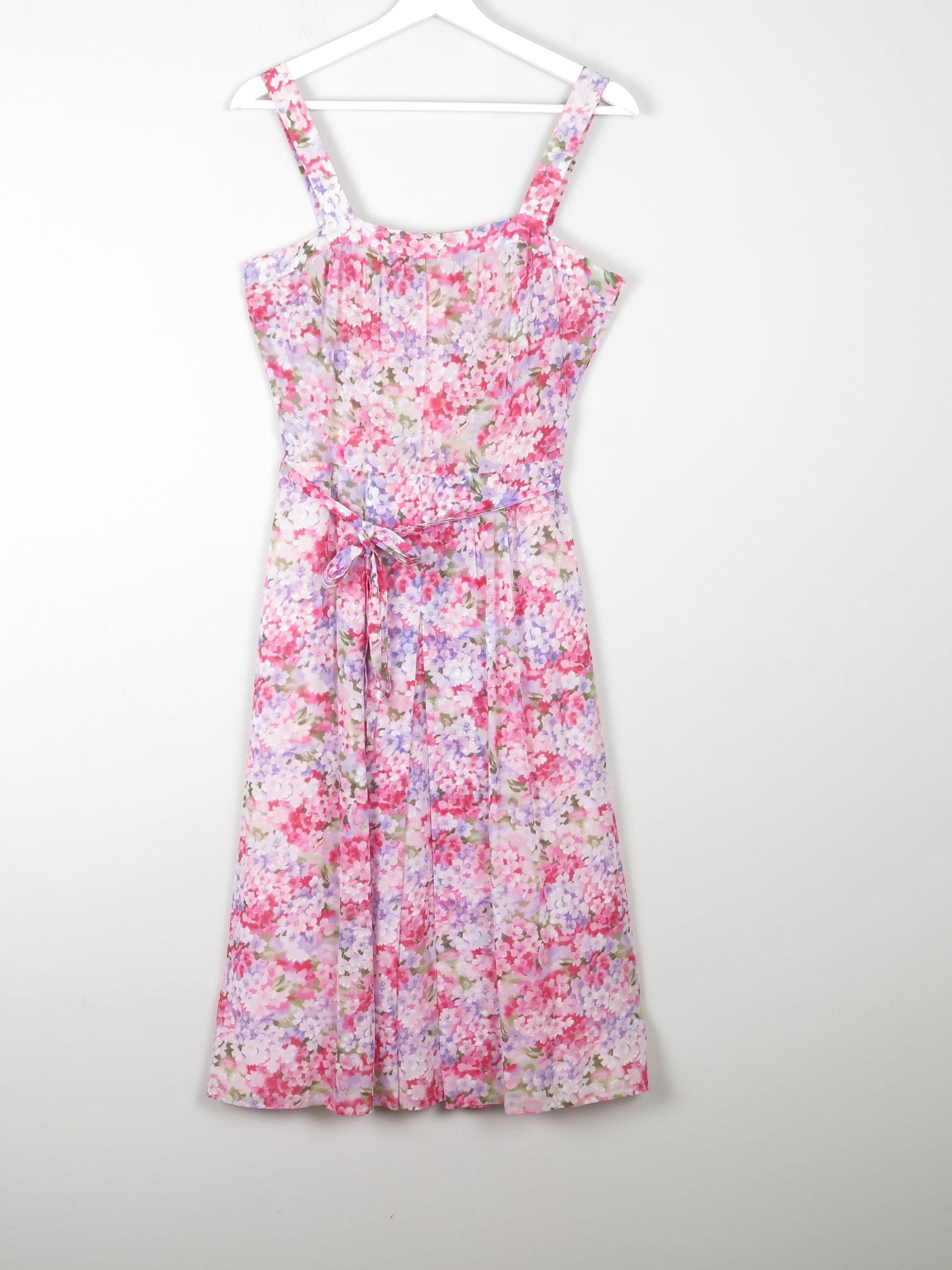 Vintage Floral Printed Pink Summer Dress 10 - The Harlequin