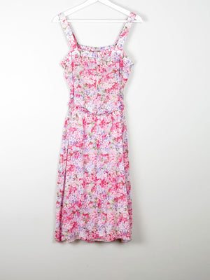 Vintage Floral Printed Pink Summer Dress 10 - The Harlequin