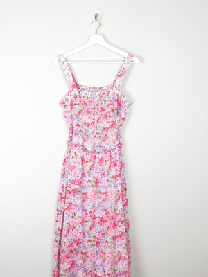 Vintage Floral Printed Pink Summer Dress 10 - The Harlequin