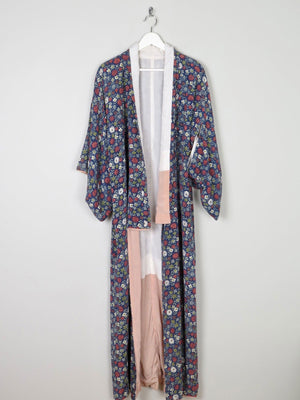 Vintage Full Length Botanical Print Kimono M - The Harlequin