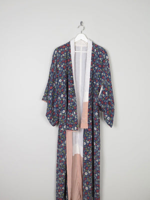 Vintage Full Length Botanical Print Kimono M - The Harlequin