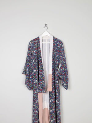 Vintage Full Length Botanical Print Kimono M - The Harlequin