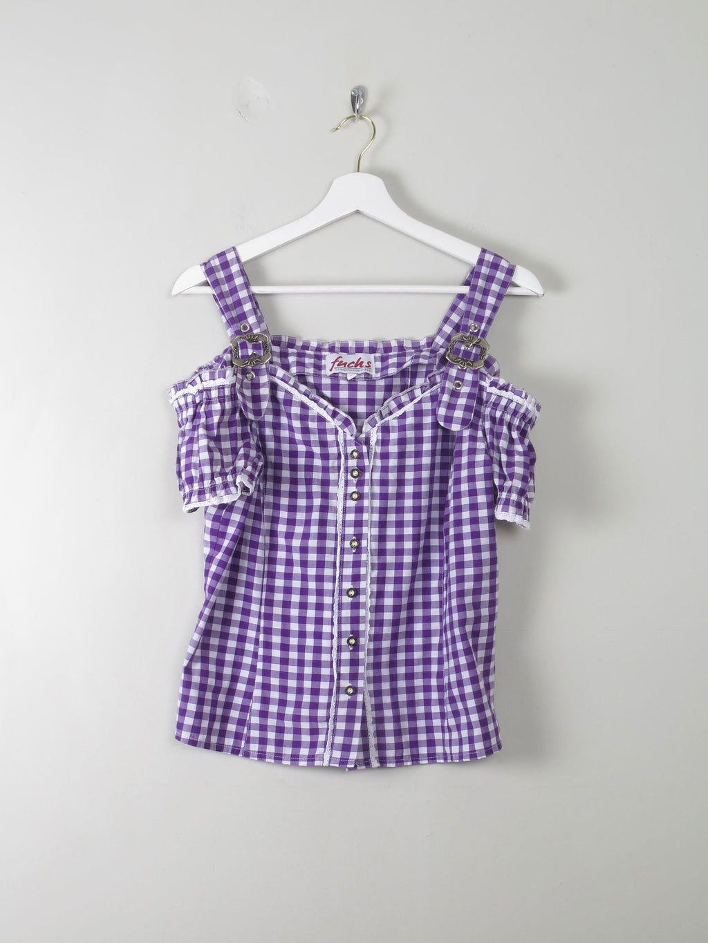Vintage Gingham Bustier Blouse M - The Harlequin