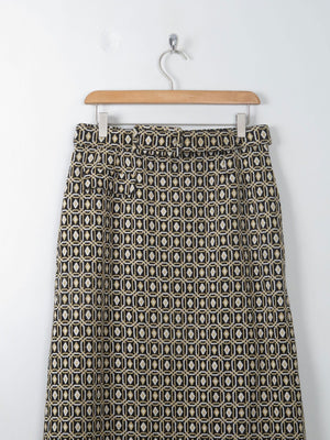 Vintage Gold & Black Tricosa Maxi Skirt M - The Harlequin