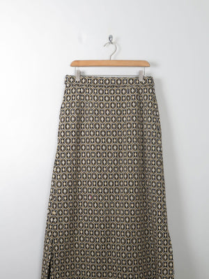 Vintage Gold & Black Tricosa Maxi Skirt M - The Harlequin