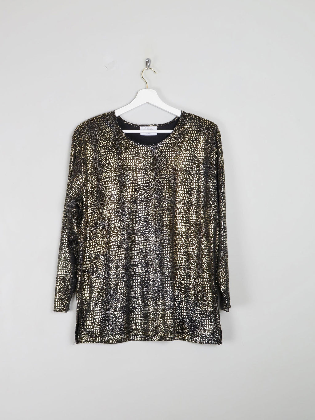 Vintage Gold Lame Long Sleeved Top L/XL - The Harlequin