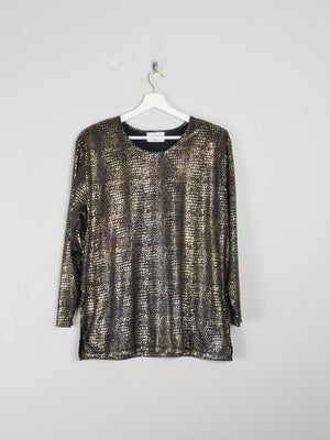 Vintage Gold Lame Long Sleeved Top L/XL - The Harlequin