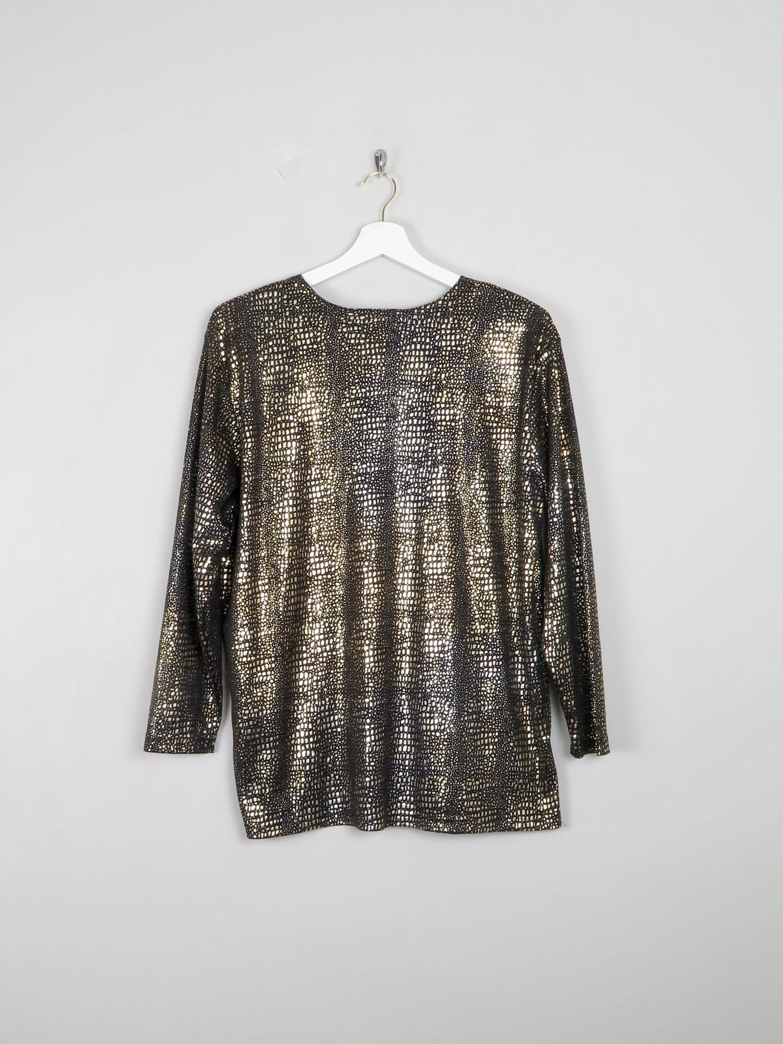 Vintage Gold Lame Long Sleeved Top L/XL - The Harlequin