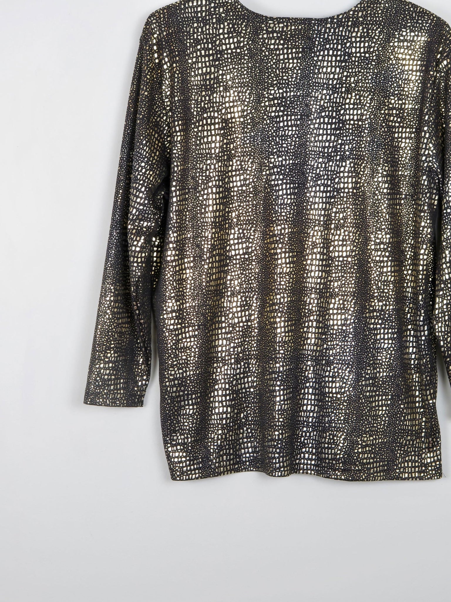 Vintage Gold Lame Long Sleeved Top L/XL - The Harlequin