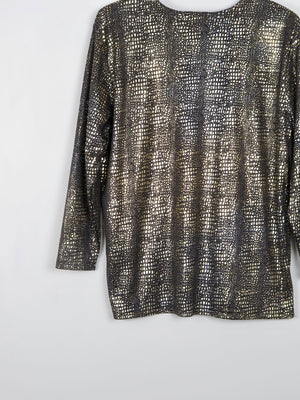Vintage Gold Lame Long Sleeved Top L/XL - The Harlequin
