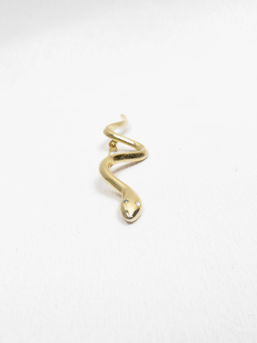 Vintage Gold Metal Snake Brooch - The Harlequin