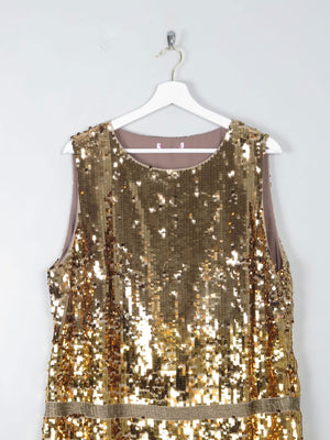 Vintage Gold Sequin 1920s Style Charleston Dress L/XL Vintage Gold Sequin 1920s Style Charleston Dress L/XL