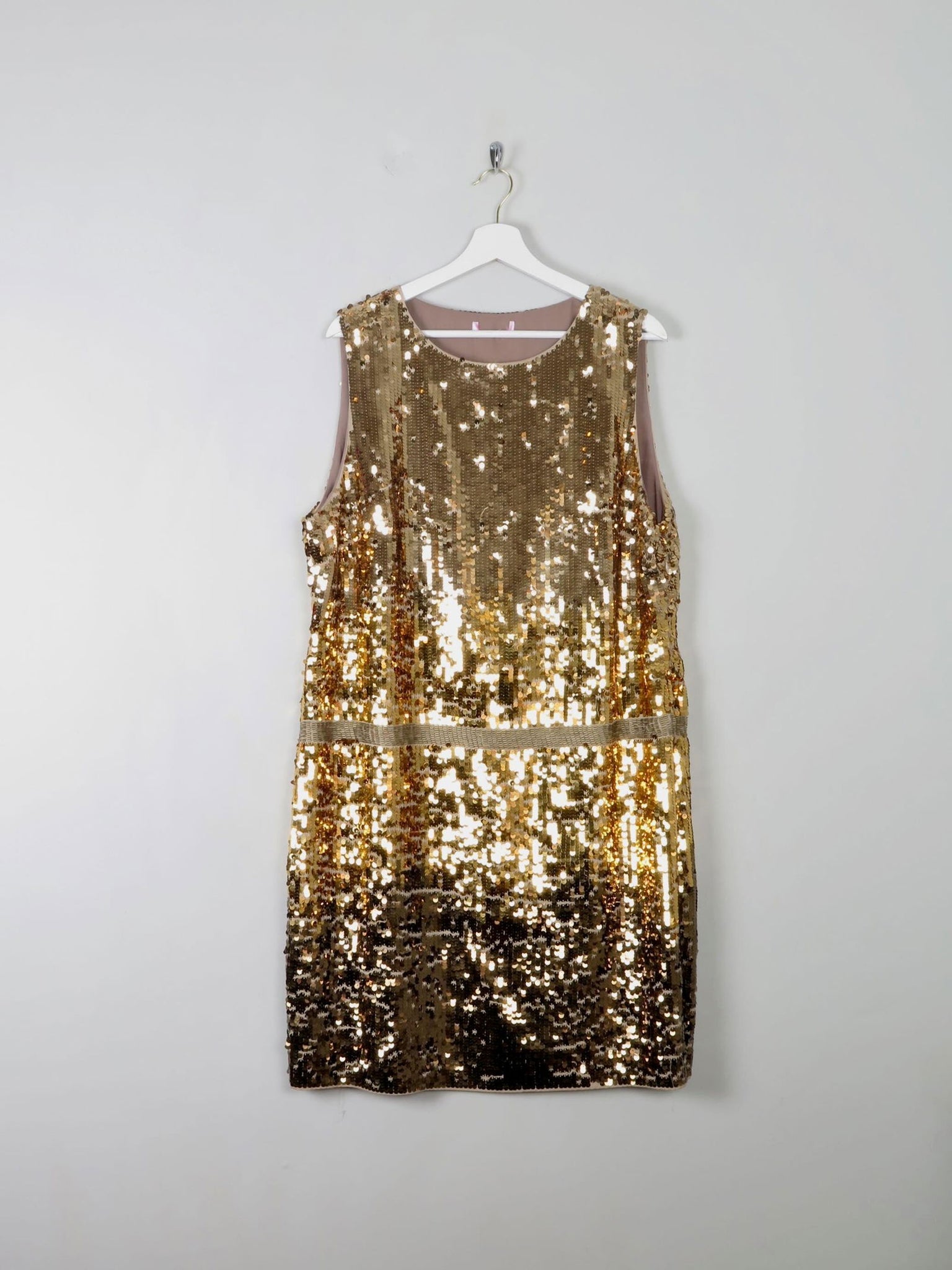 Vintage Gold Sequin 1920s Style Charleston Dress L/XL Vintage Gold Sequin 1920s Style Charleston Dress L/XL
