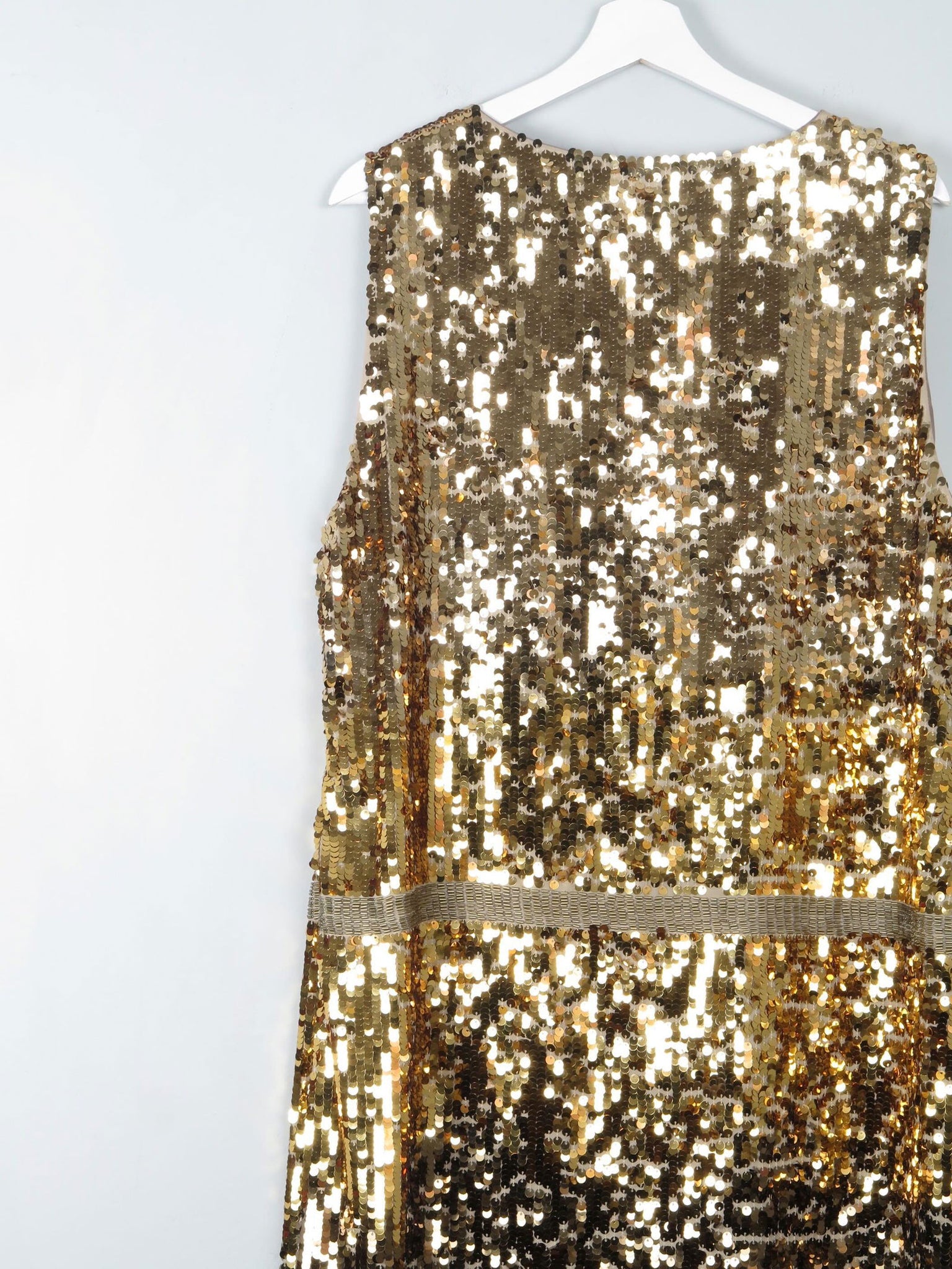 Vintage Gold Sequin 1920s Style Charleston Dress L/XL Vintage Gold Sequin 1920s Style Charleston Dress L/XL