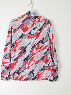 Vintage Graphic Print Tie Neck Blouse M - The Harlequin