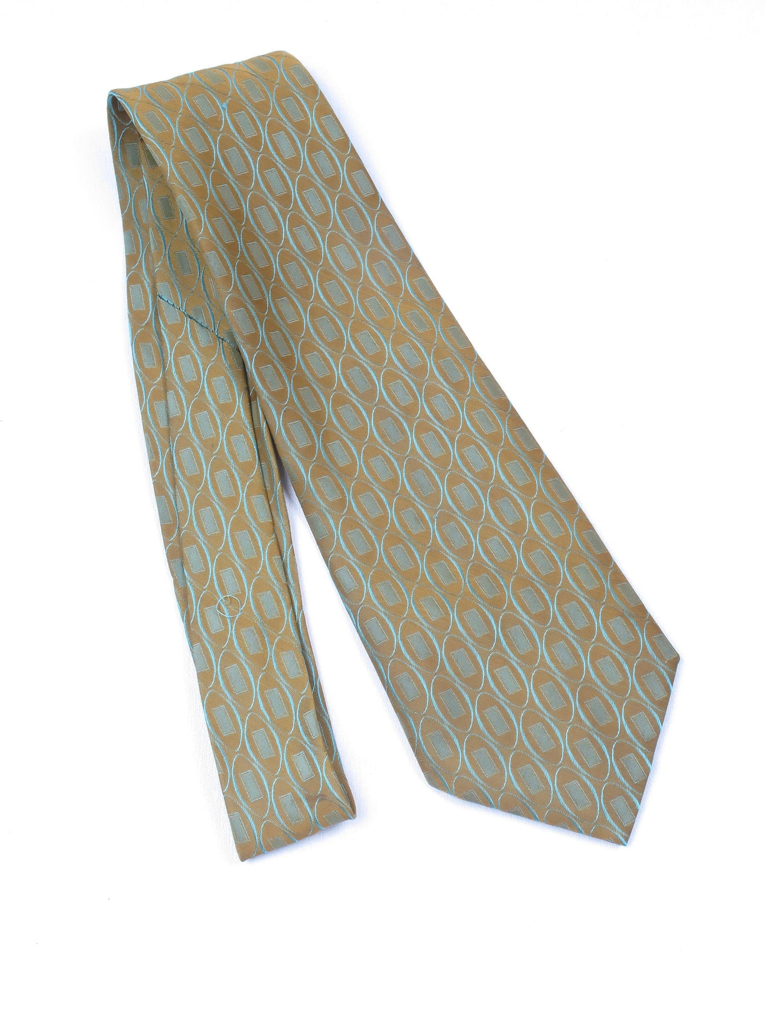 Vintage Green & Brown 70s Tie - The Harlequin