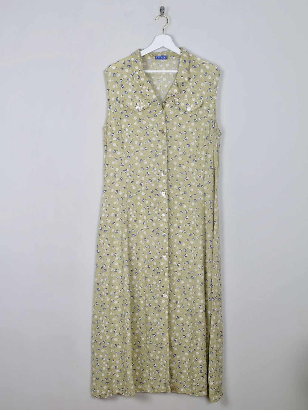 Vintage Green Floral Maxi Dress L/XL - The Harlequin
