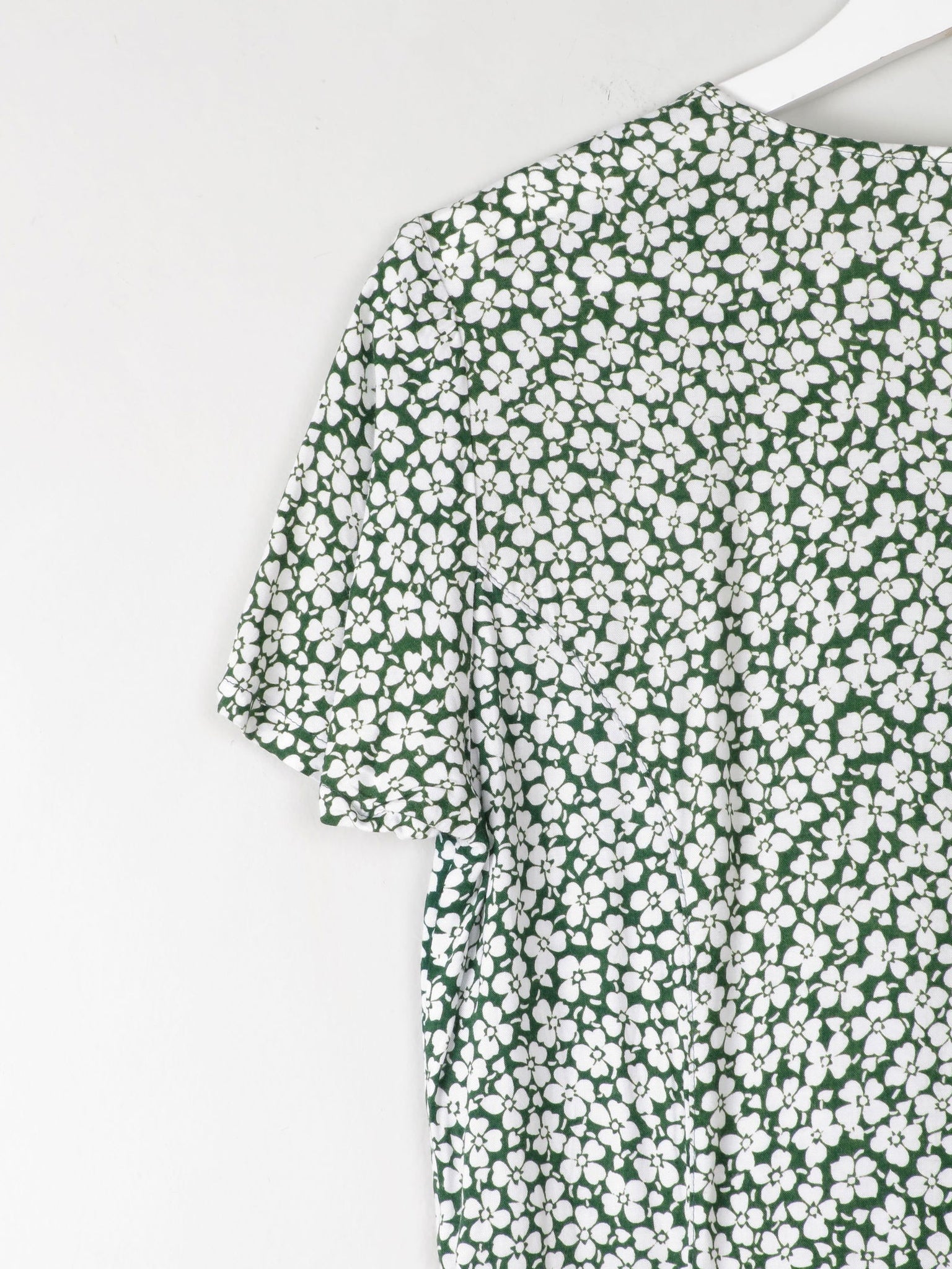 Vintage Green Floral Printed Dress S - The Harlequin