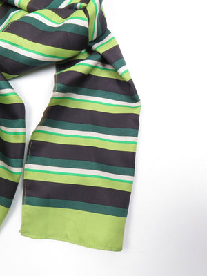 Vintage Green & Navy Satin Finish Scarf - The Harlequin