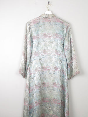 Vintage Green Satin Chinese Duster Coat S - The Harlequin
