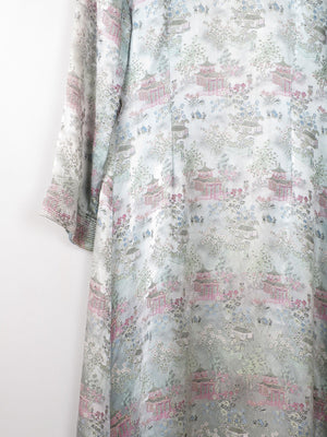 Vintage Green Satin Chinese Duster Coat S - The Harlequin