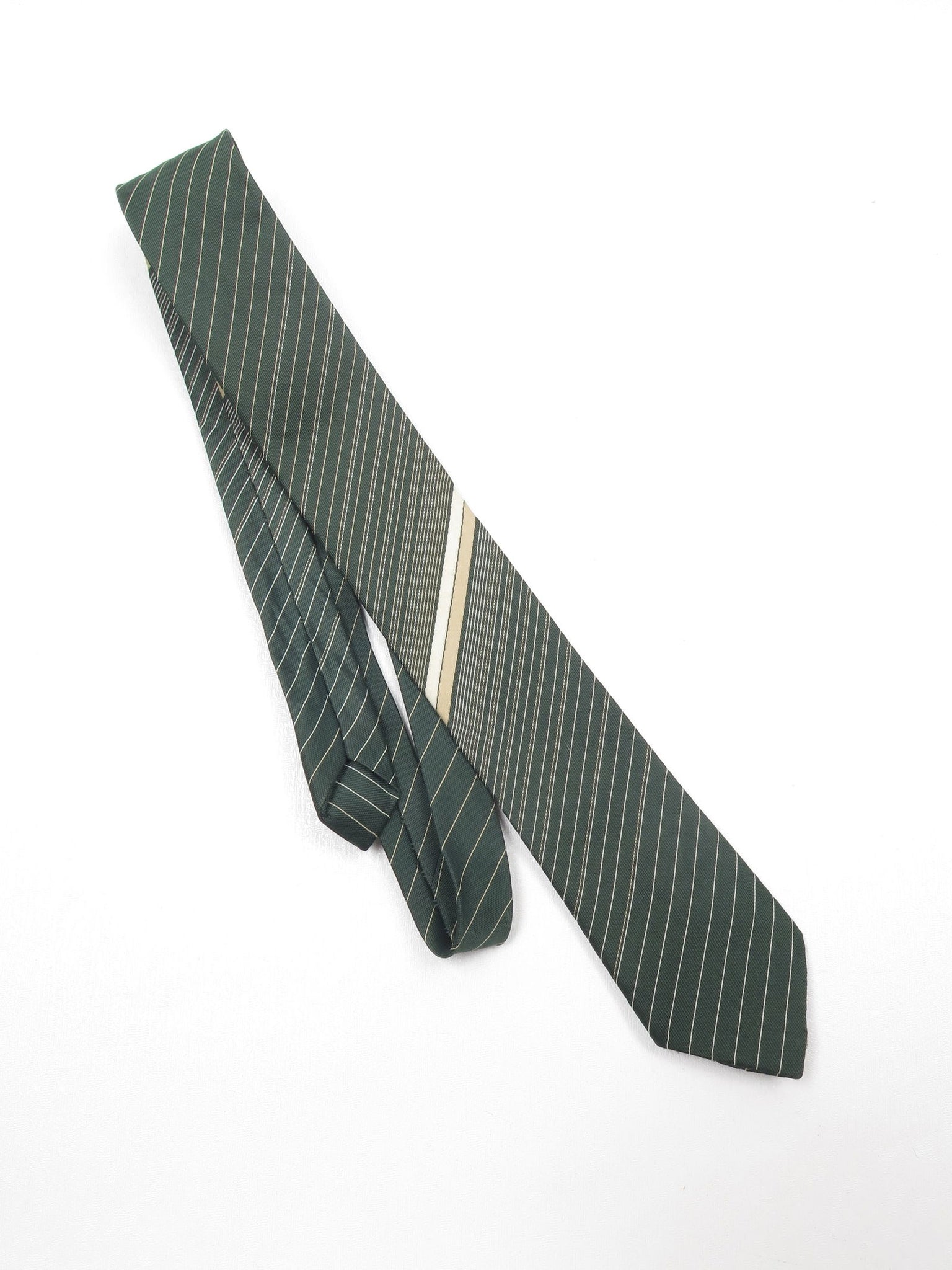 Vintage Green Striped Tie - The Harlequin