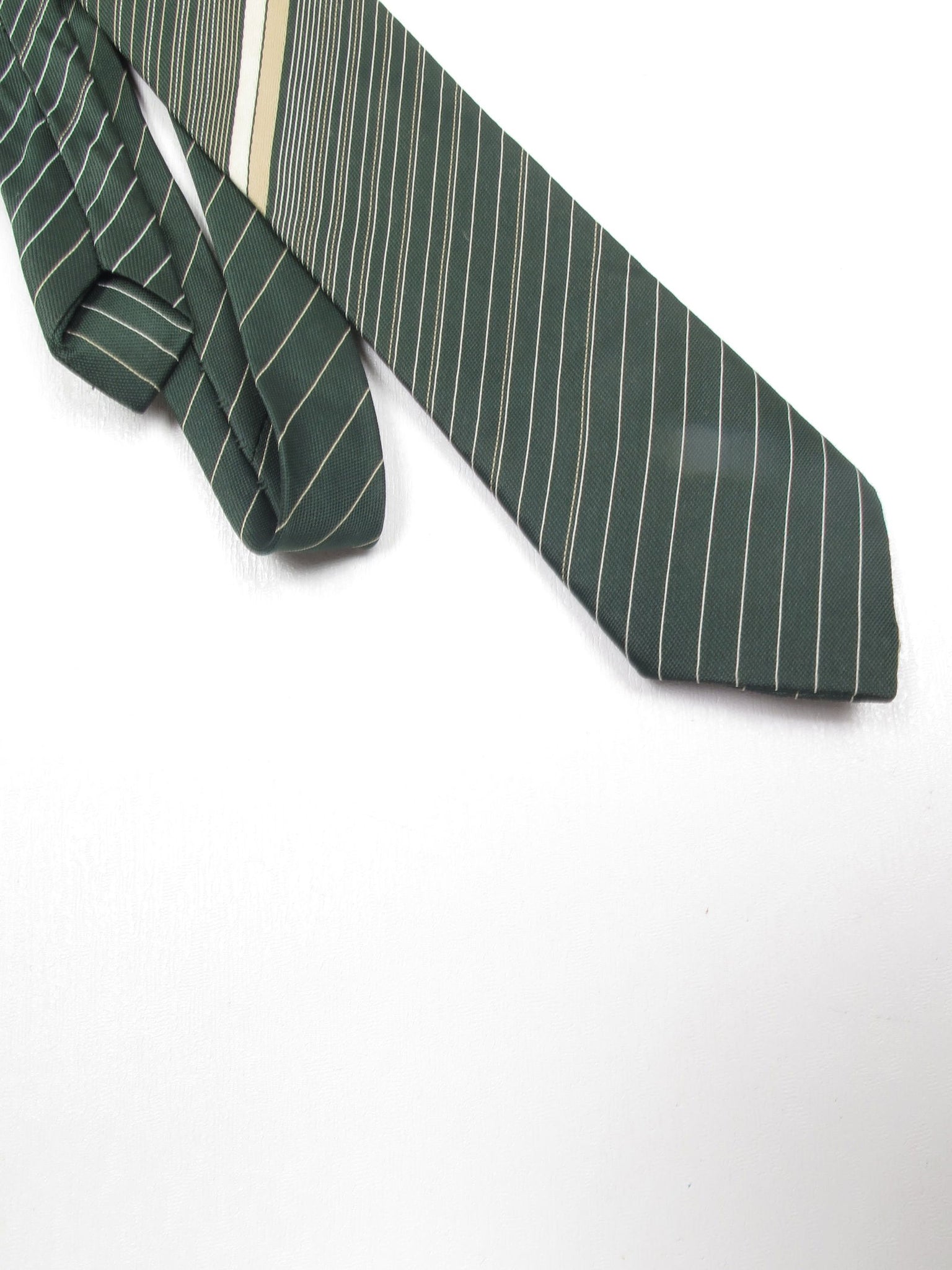 Vintage Green Striped Tie - The Harlequin
