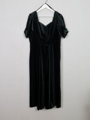 Vintage Green Velvet Laura Ashley Dress 12 - The Harlequin