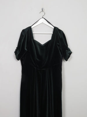 Vintage Green Velvet Laura Ashley Dress 12 - The Harlequin