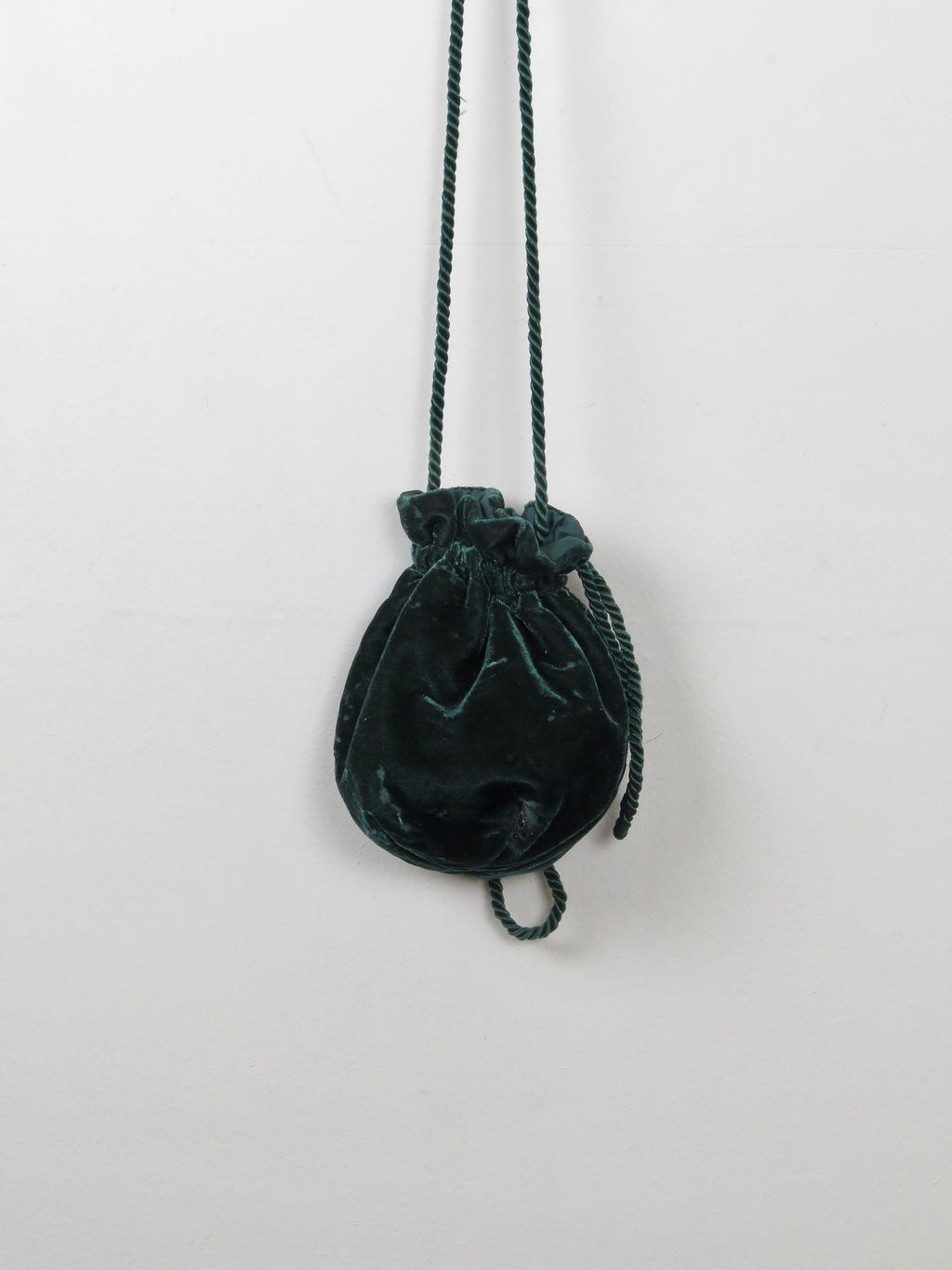 Vintage Green Velvet Pouch Pauper Bag - The Harlequin