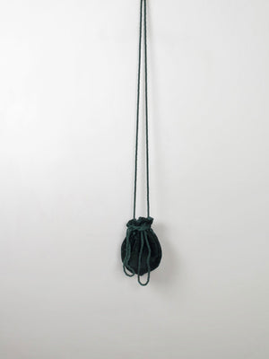 Vintage Green Velvet Pouch Pauper Bag - The Harlequin