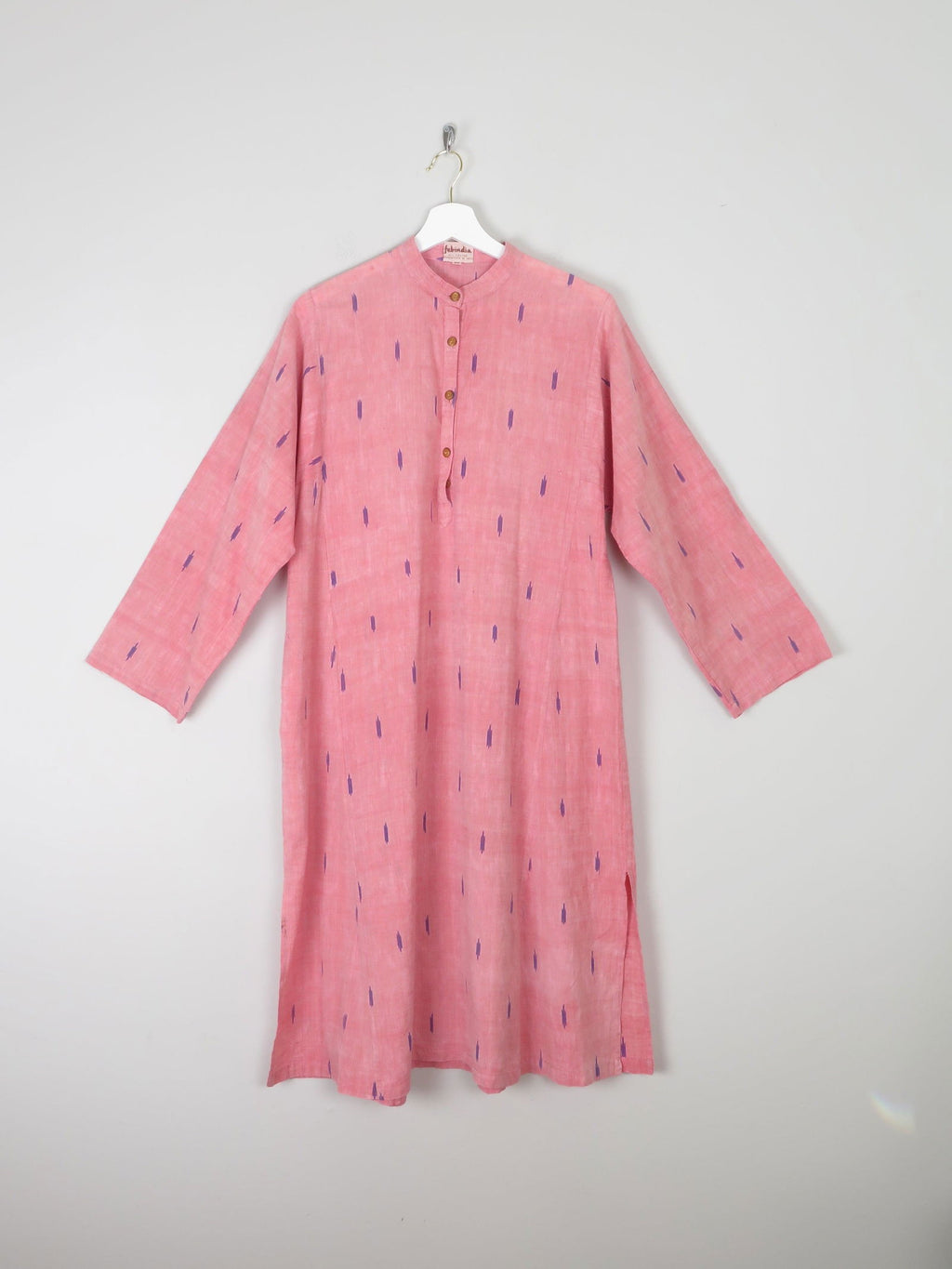 Vintage Indian Pink Kaftan/Tunic/Dress L - The Harlequin
