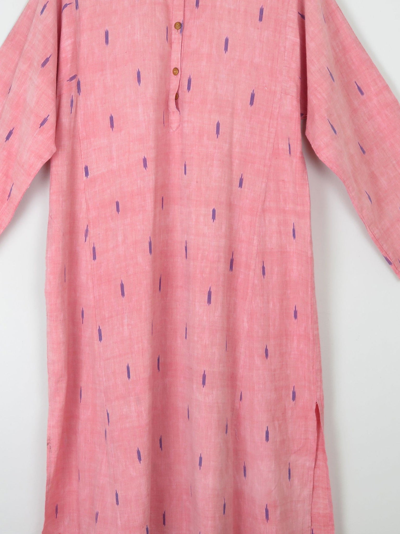 Vintage Indian Pink Kaftan/Tunic/Dress L - The Harlequin