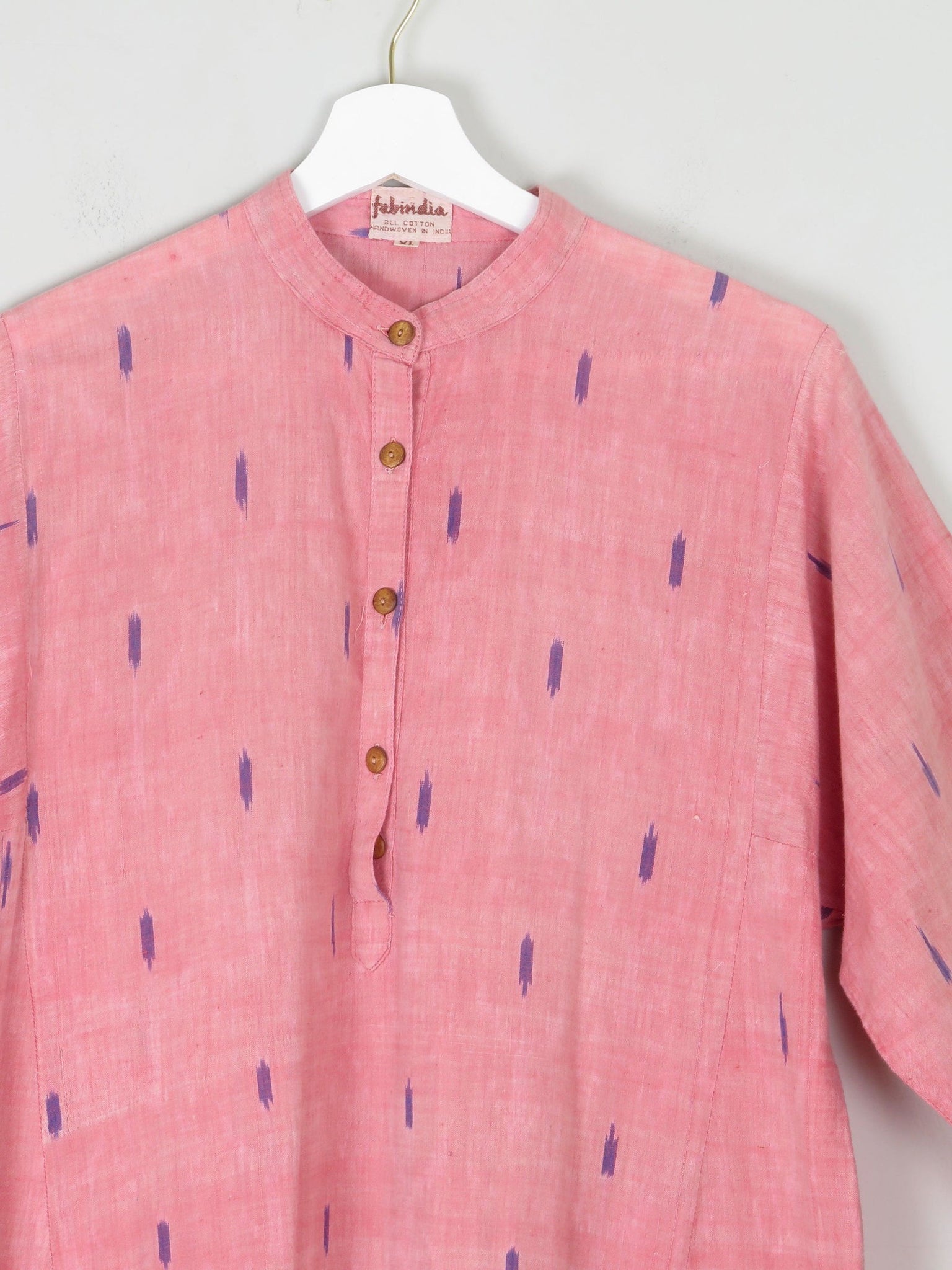 Vintage Indian Pink Kaftan/Tunic/Dress L - The Harlequin