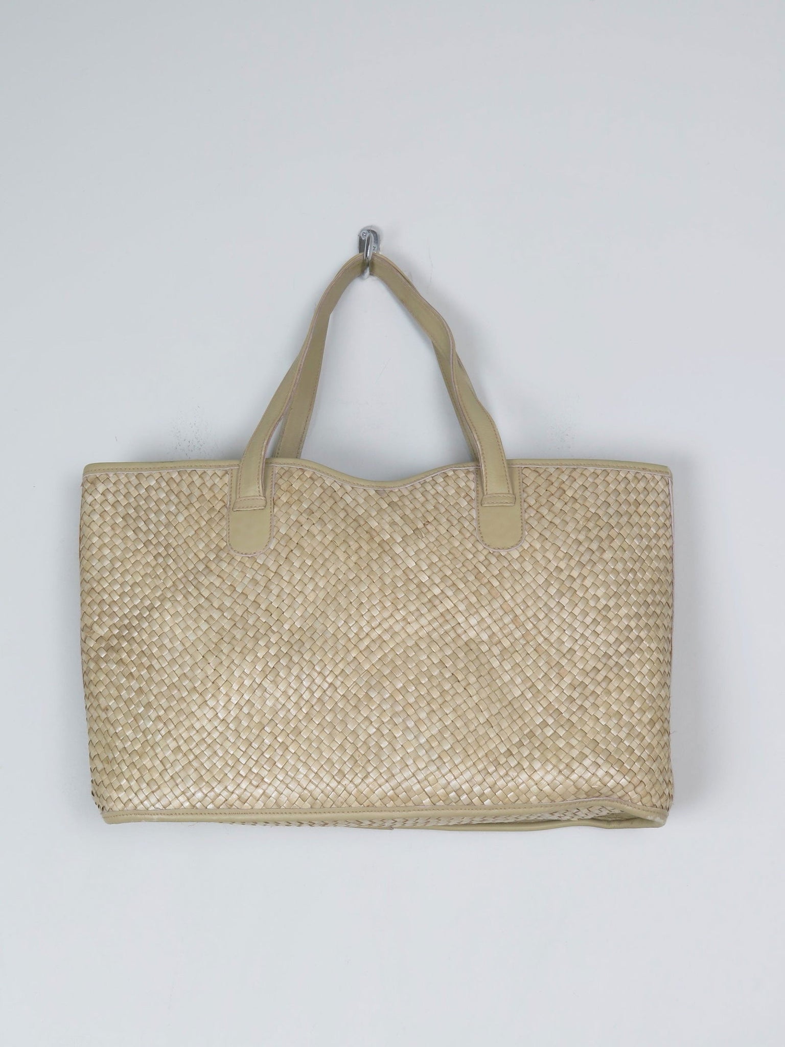 Vintage Italian Light Green Straw Bag - The Harlequin