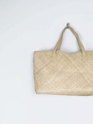 Vintage Italian Light Green Straw Bag - The Harlequin