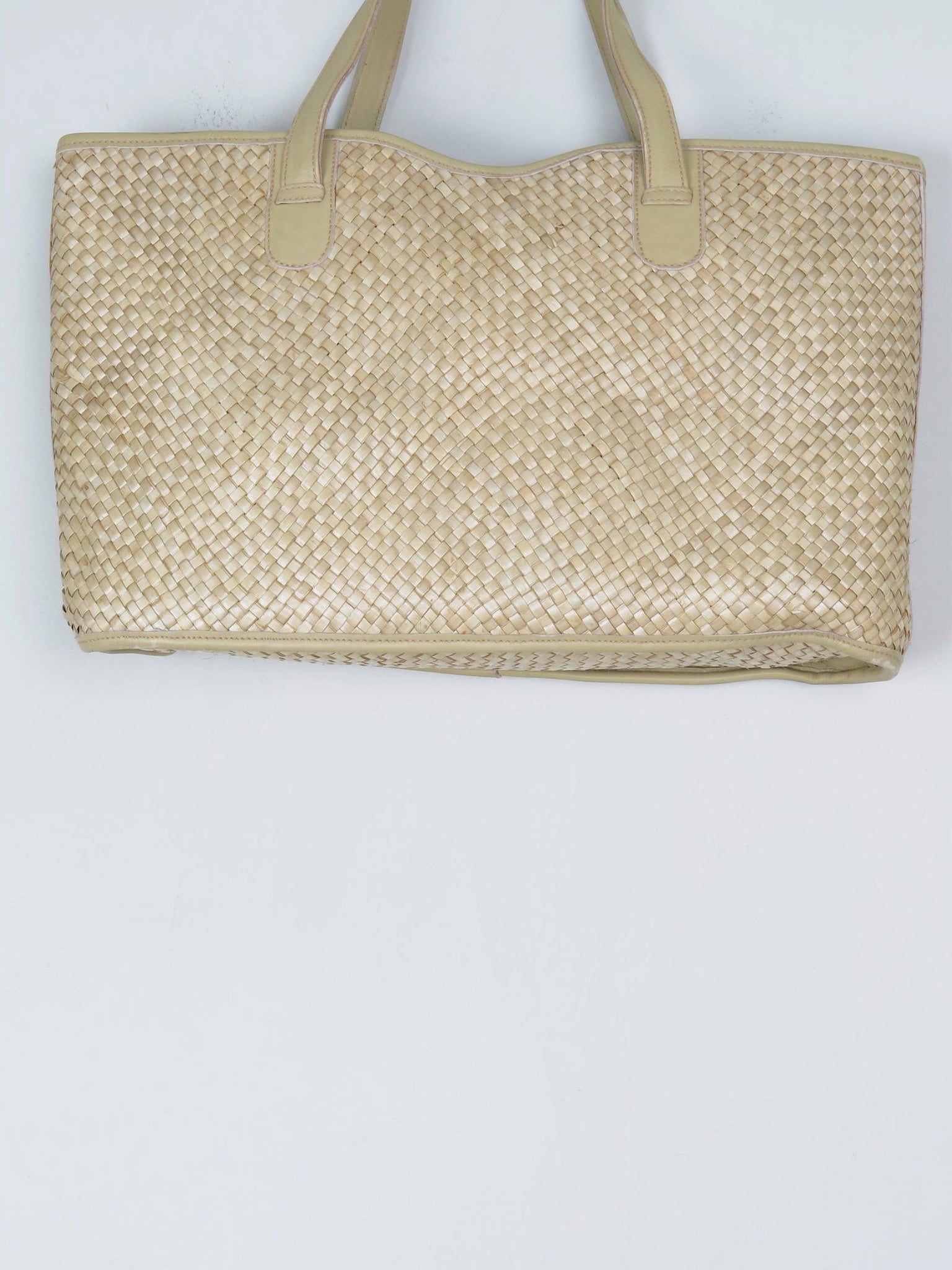 Vintage Italian Light Green Straw Bag - The Harlequin
