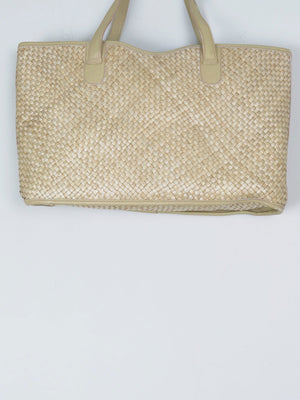 Vintage Italian Light Green Straw Bag - The Harlequin