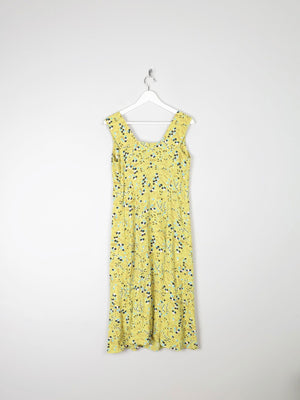 Vintage Lemon Green Printed  1950s Style Tea Dress S - The Harlequin