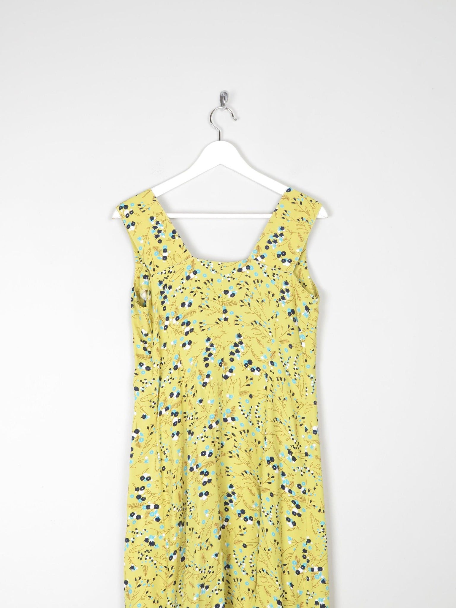 Vintage Lemon Green Printed  1950s Style Tea Dress S - The Harlequin